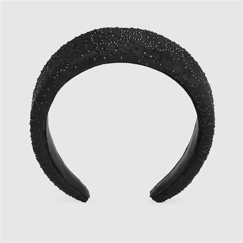 gucci headband bloom|GG crystal moiré headband in black .